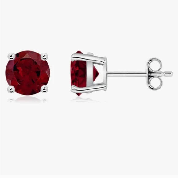 ANGARA GARNET EARRINGS - Picture 2 of 14